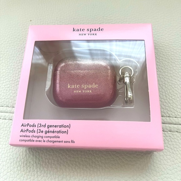 Kate Spade AirPods case 3rd generation Ombre Glitter Sunset NWT - Picture 3 of 4